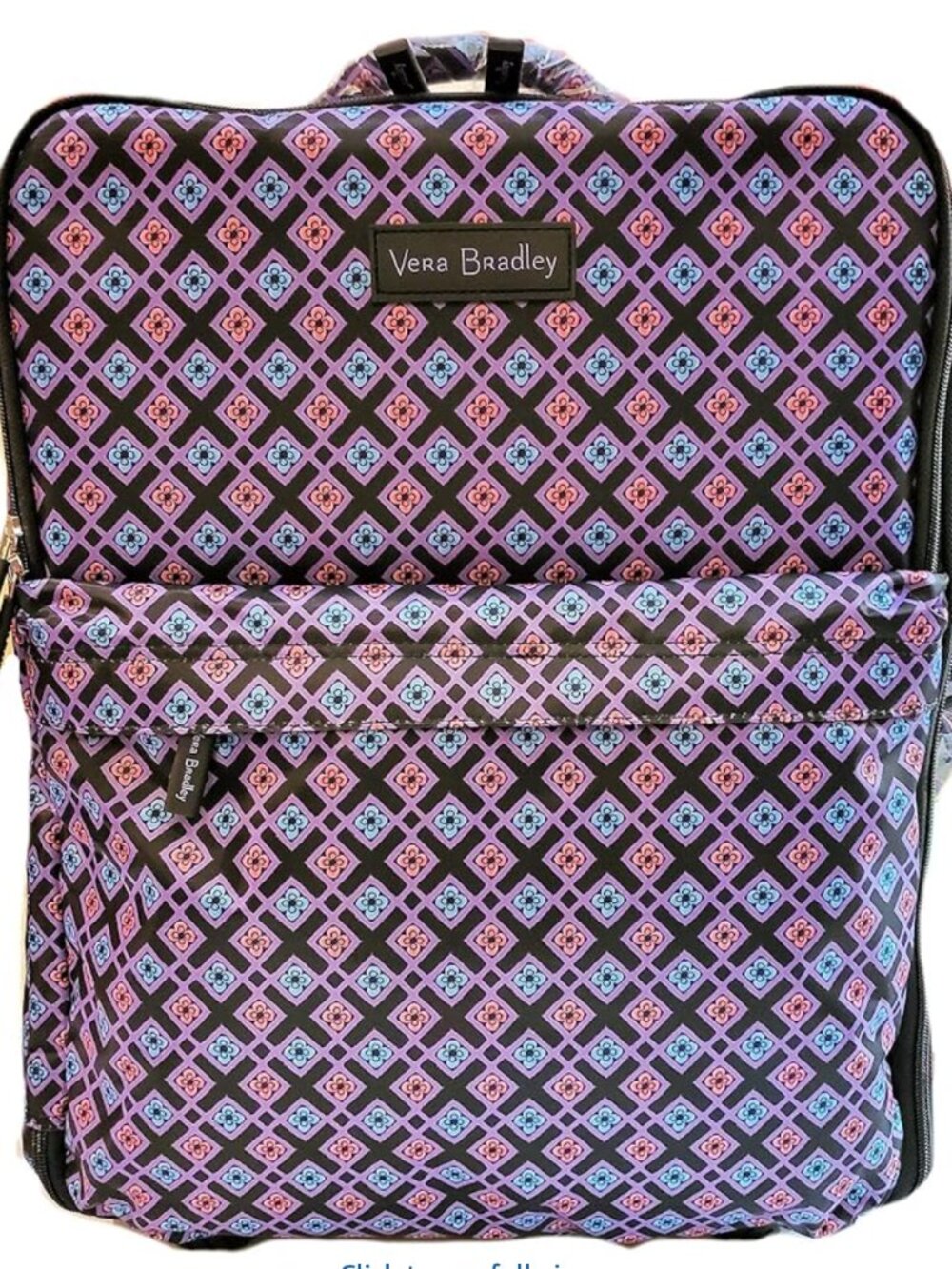 Vera Bradley Small Foldable Roller Luggage in Diamond Foulard